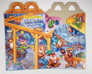 Vintage 1992 Disney Schneewittchen & die 7 Zwerge Mcdonalds Happy Meal Box NEU schön - Bild 1 von 2