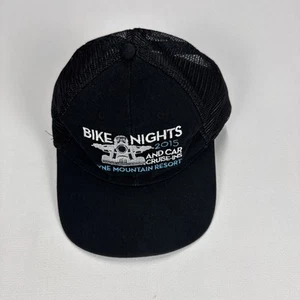 BIKE NIGHTS Cap Black Snap Mesh Back Hat Embroidered Logo Cruise In Resort - Picture 1 of 8