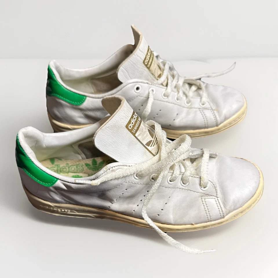 Vintage OG Adidas Stan Smith / Lady Smith White Green Made in France Size 7 - Image 1 of 4