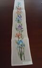 Deux Amis Handpainted Needlepoint Canvas Floral Bell Pull Iris