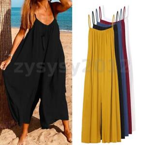 UK STOCK Womens Jumpsuits Oversized Playsuits Loose Casual Romper Dungarees Pant
