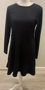 Loft Langarm Weißer Kragen Damen Schwarz Kleid Gr. 10 Neu mit Etikett - Bild 1 von 12