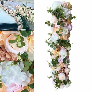 Artificial Flower Row Wedding Arch Flowers Draping Floral Garland Silk Vines New - Picture 1 of 15