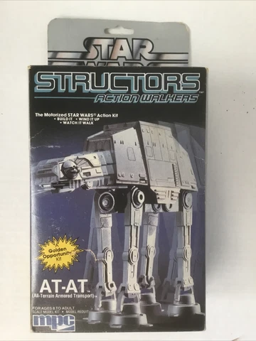 1984 Star Wars Structors Action Walkers MPC Toy Action Figure AT-AT Sealed Box Cover