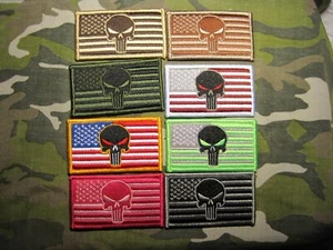 MORAL BANDERA EE. UU. PARCHE CALAVERA LOGO CON GANCHO UN PARCHE ELIGES ENTRE OCHO COLORES - Imagen 1 de 12