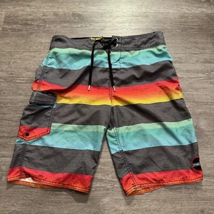 Pantalones Cortos de Tabla ONeill Para Hombres 30 Rayas Cordón Surf 11" Surf Surf Agua - Imagen 1 de 8