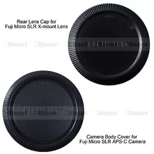 Custodia coperchio + coperchio obiettivo posteriore per fotocamera Fujifilm Fuji Micro SLR APS-C - Foto 1 di 5