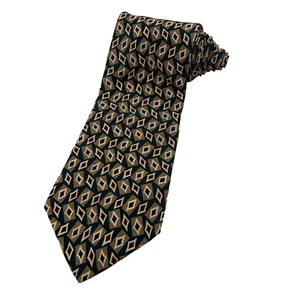 CHAPS RALPH LAUREN Men's Green Geometric Shapes Classic 100% Silk Neck Tie - Picture 1 of 8