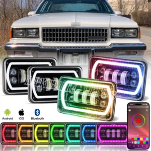 4PCS 4x6'' RGB LED Headlights Hi/Lo Beam w/DRL For Chevrolet Caprice 1977-1986 - Foto 1 di 10