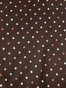Brother Sister Design Fabric Pastel Polka Dots on Brown 3/4Y x 44"W - Picture 1 of 3