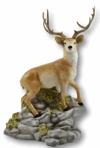 Figura Decorativa Animal Ciervo en las Rocas Colección Castagna De Resin H 37 CM - Imagen 1 de 8