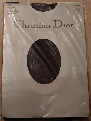 Meia-calça Christian Dior Diorissimo Vintage Tamanho 3 Preta Ultrasheer - Imagem 1 de 4