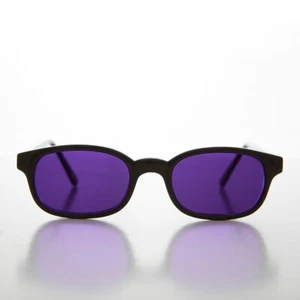 Hipster Black Rectangular Frame With Purple Lenses - Zen - Picture 1 of 3