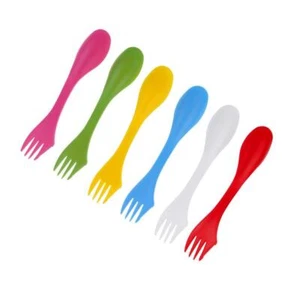 6 Pieces / Set Portable Camping Utensils Spork Spoon Cutlery - Picture 1 of 6