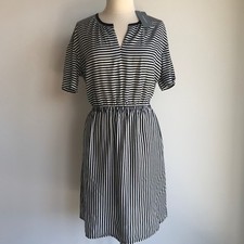 COUNTRY ROAD : SZ 16 TRENERY MIXED BLACK STRIPE DRESS - XL CR LOVE