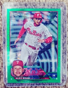 2023 Topps Chrome Alec Bohm Green Sonar Refractor /99 Phillies - Picture 1 of 3