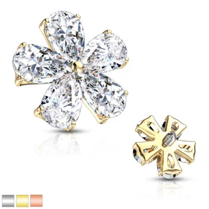 Dermal Anker Aufsatz Blume Blüte 8 mm Anchor Head Aufsatzkugel 1,2 mm Kristall - Bild 1 von 4