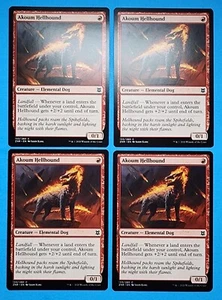 4x Akoum Hellhound Zendikar Rising Mtg Magic Card Creature Elemental Dog 133 - Picture 1 of 4