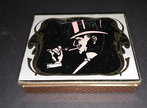 Dodo Designs 1980 Cigarette Tin Small Box Container 3.5” X 3” Man In Top Hat - Picture 1 of 7