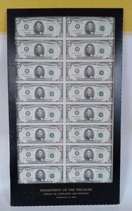 1995 Bogen mit (16) ungeschnittenen fünf 5 Dollar Scheinen (A) Boston Reserve - # - Bild 1 von 4