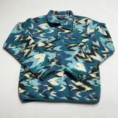 Patagonia Synchilla Snap-T Women’s Small Trout Tales Blue Pullover Jacket - Image 1 of 4