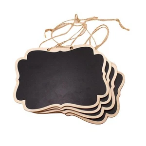(4pcs) Wooden Hanging Blackboard Chalkboard Message Sign - Picture 1 of 7