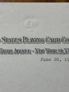 Vintage 1950 Briefkopf USA Spielkarte Co Spades NYC - Bild 1 von 2