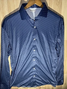 Collars & Co Vestido Cuello Azul Geométrico Estrellas AOP Para Hombres Mediano Abotonado - Imagen 1 de 7