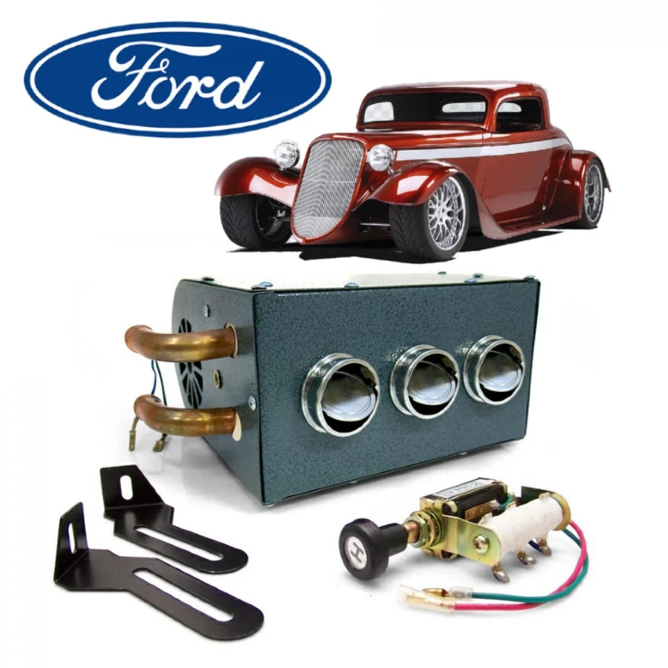Compact Underdash Auxiliary Heater Core Box fits 28-48 Ford Fat Fender l-head  - Image 1 of 4