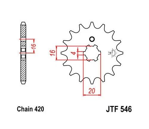 Piñón delantero JT 420 12T para Yamaha YZ60 1981 Foto 1 de 1