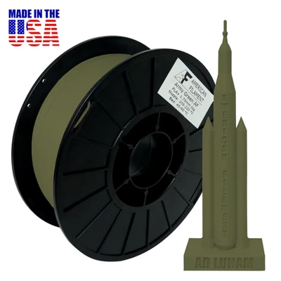 Filamento para impresora 3D AF PLA+ verde militar, diámetro de 1,75 mm Foto 1 de 4