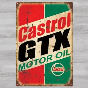 Aceite de motor Castrol GTX 8 x 12 novedad letrero de metal envuelto encogimiento ¡Nuevo! - Imagen 1 de 2