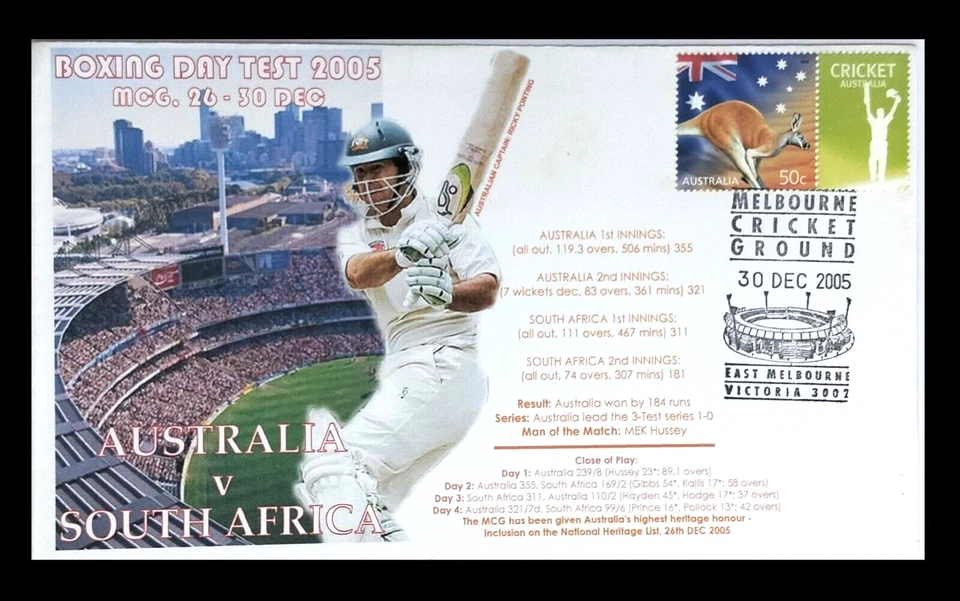 131.AUSTRALIA 2005 CUBIERTA DE SELLO DÍA DE BOXEO PRUEBA DE CRICKET, RICKIE PONTING. Foto 1 de 1