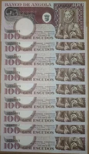 Angola 9 x 100 escudos 1973  consecutive S.n UNC - Picture 1 of 2