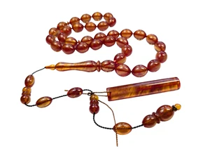 Turkish Amberoid Worry Beads with Extra Piece SIKMA Tesbih Prayer Tasbih 349 - Picture 1 of 13