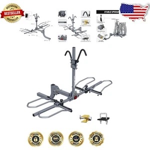 2-Bike Adjustable HItch Rack - Convenient Tilting and Space-Saving Design - Picture 1 of 9