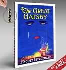 THE GREAT GATSBY A4 Plakat Vintage Niebieski Obraz Książka Okładka F SCOTT FITZGERALD