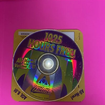 America Online AOL 2002 Version 8.0 1025 Hours CD-ROM New Sealed VTG Yellow - Image 1 of 3