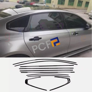 Cubierta de moldura de ventana de acero negro para Volvo S90 2018-2023 - Imagen 1 de 6