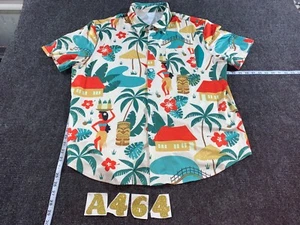 UNBRANDED HAWAIIAN BUTTON DOWN SHIRT TIKI HULA GIRL PRINT POLYESTER SIZE XL - Bild 1 von 8