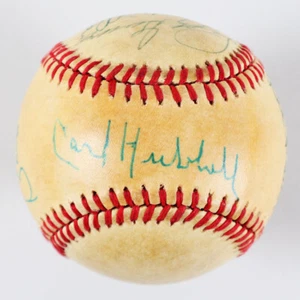 HOFers Signed Baseball (6) Carl Hubbell, Lefty Gomez, etc. - COA JSA - Picture 1 of 7