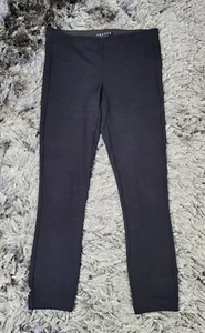 Theory Pants Women's S/P Black Viscose Stretch Elastic Waist Tapered Leg Viscose - Picture 1 of 16