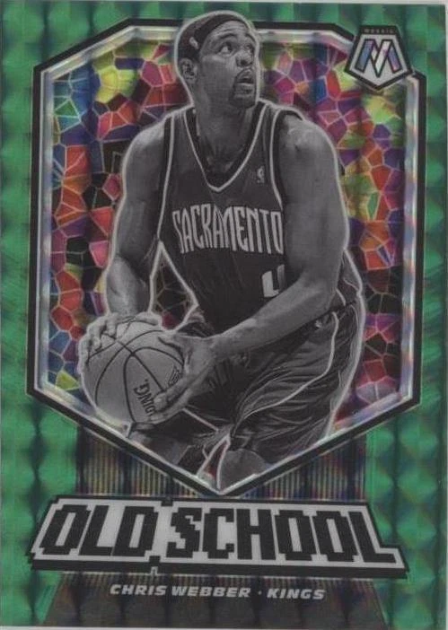 2019-20 Panini Mosaic - Old School Chris Webber #13 Green Mosaic Prizm