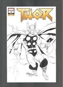 THOR ORIGINAL ART SKETCH BY BOB MCLEOD! BLANK VARIANT! CLASSIC THOR - Picture 1 of 7