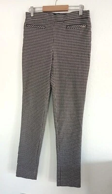 Pantalones al tobillo Jones New York para mujer marrón guinga recortados oficina talla 8 Foto 1 de 4