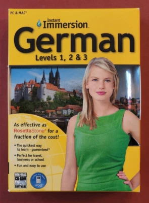 Instant Immersion German Levels 1, 2 & 3 PC Mac iPod CD-ROM Topics Entertainment - Image 1 of 4