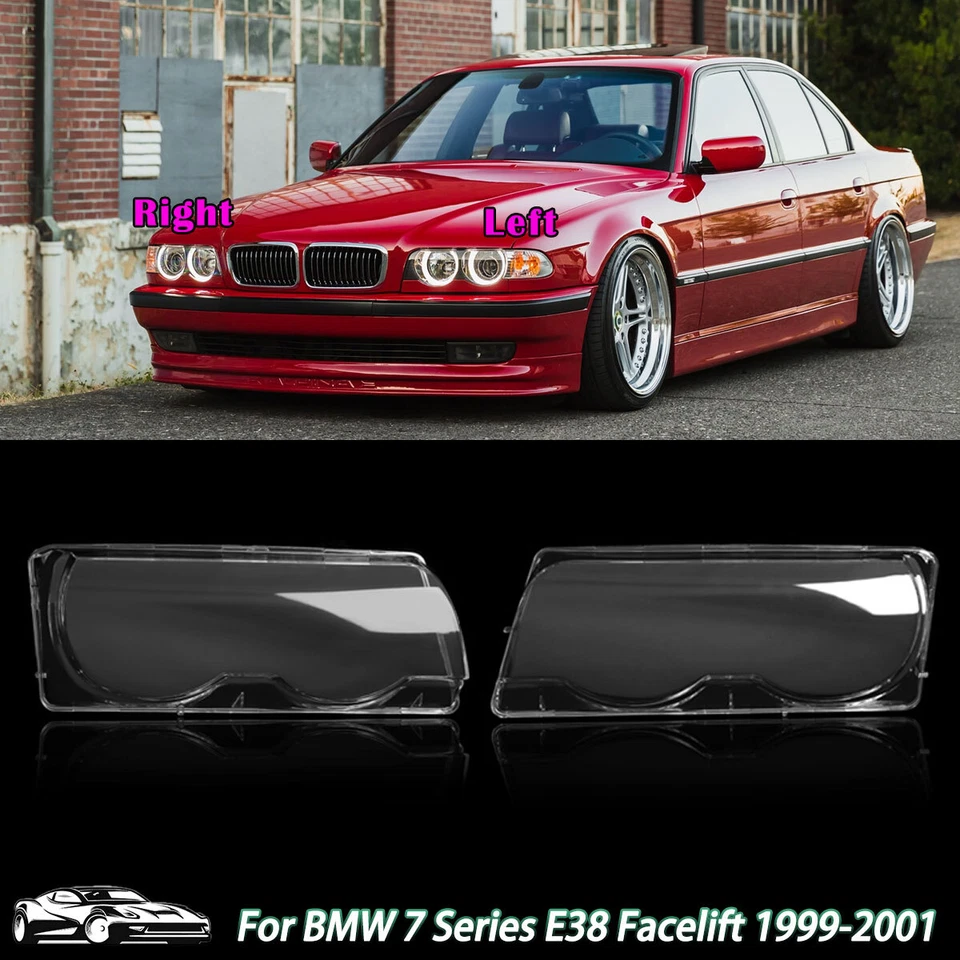 For BMW 99-01 E38 740iL 750iL 7-series Replacement Headlight Lens Headlamp Cover Foto 1 de 4