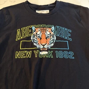 Abercrombie New York 1892 kids girls 13/14 T-Shirt Navy - Picture 1 of 3