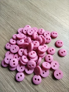 Mini botones redondos rosa mate 10 un. / 6 mm para muñecas ropa suministros de costura - Imagen 1 de 3