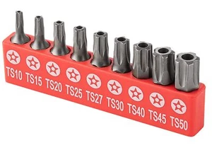 RAMPRO 9pz Torx Star 5 Punti Sicurezza Antimanomissione Driver Bit Set - Foto 1 di 7